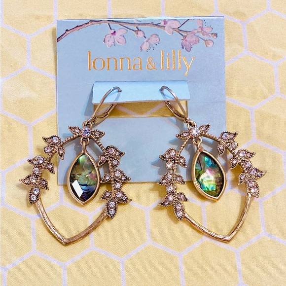 🏰🎠NWT Lonna & Lilly Iridescent Stone & Rhinestone Teardrop Earrings🎠🏰 - Picture 3 of 6